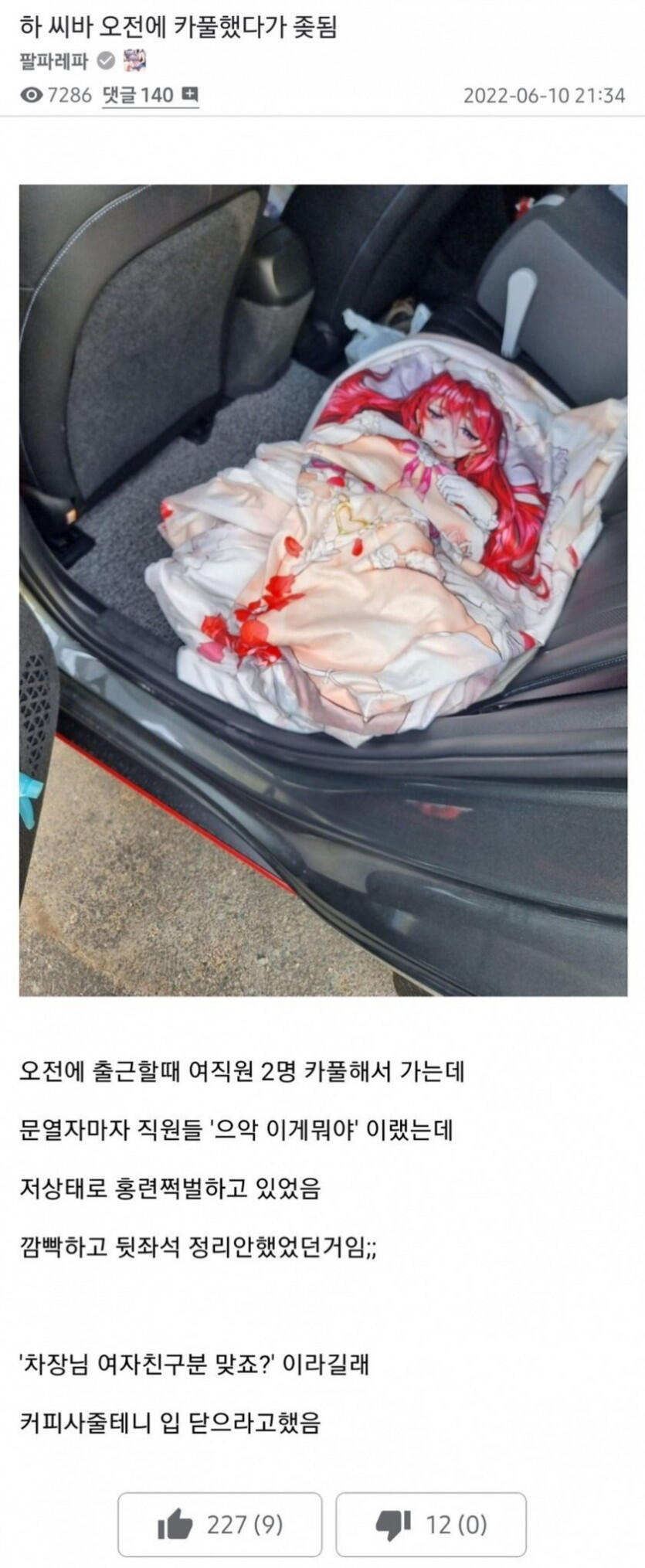 직장 카풀 대참사