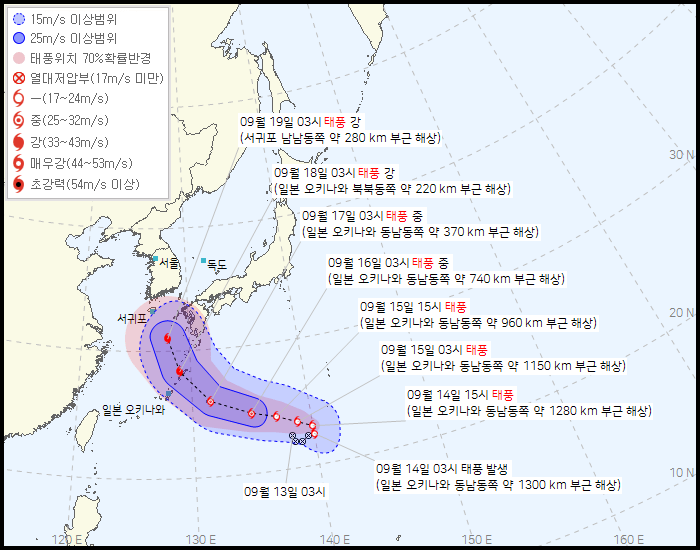 14호 태풍 난마돌 발생, 부울경에 태풍 또 온다