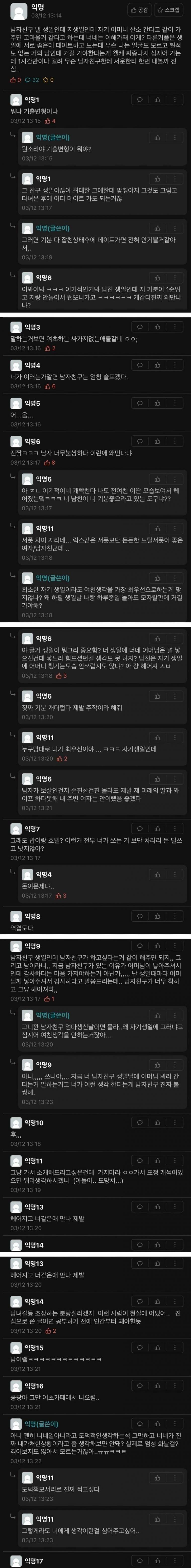 남친한테 너무 서운한 여대생