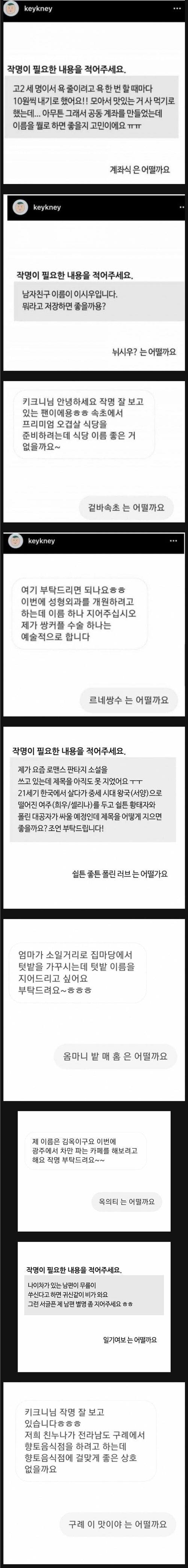 기막힌 작명센스