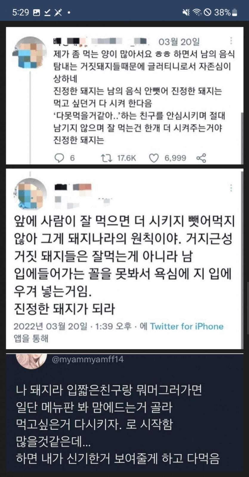 진정한 돼지는 남의 음식 안뺏어