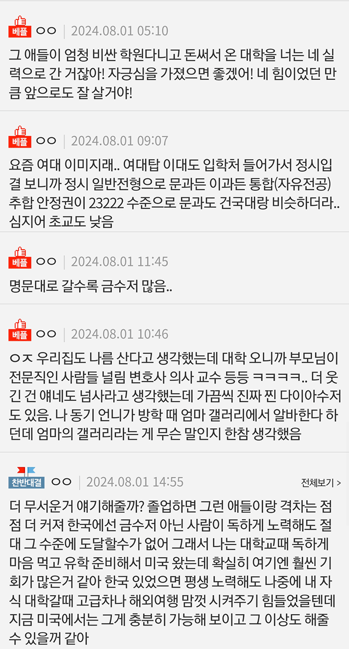 대학 오니까 금수저 많음