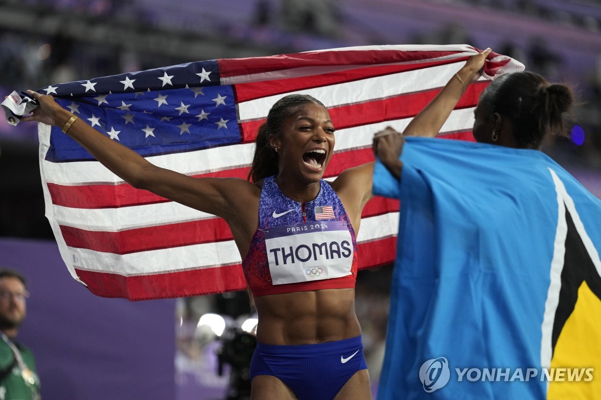 [올림픽] 토머스, 여자200ｍ 우승…하버드 졸업생 최초 육상 금메달리스트