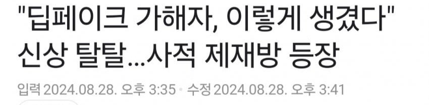 딥페이크 사적제재방 등장 ㄷㄷ