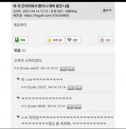 댓글이 캐리한 유머글