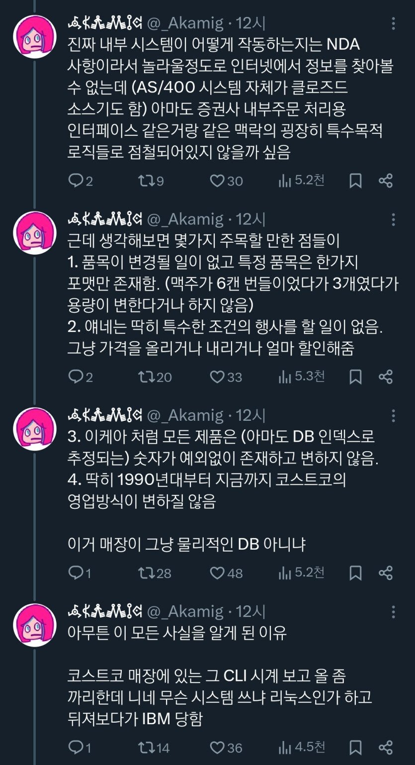 세계적 유통기업 코스트코의 내부 재고 관리용 시스템