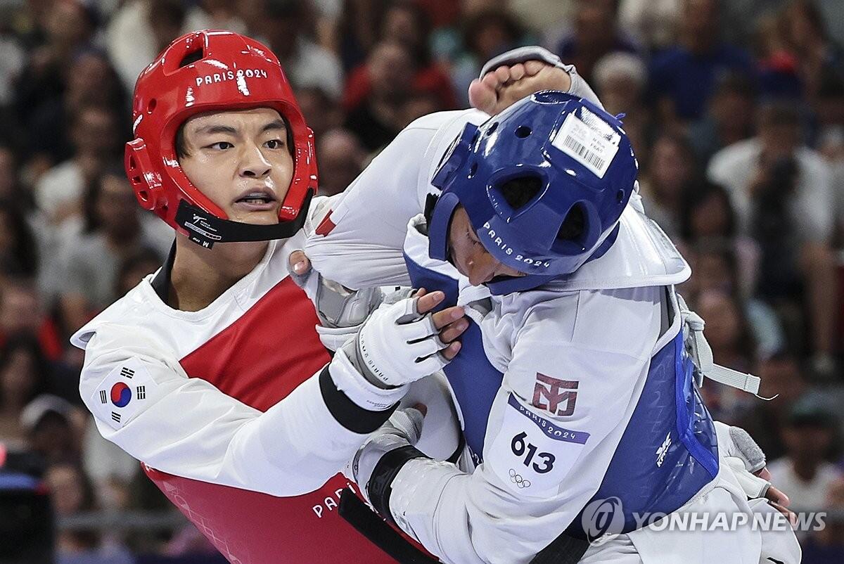 태권도 서건우, 판정 번복 끝에 남자 80㎏급 첫판 역전승