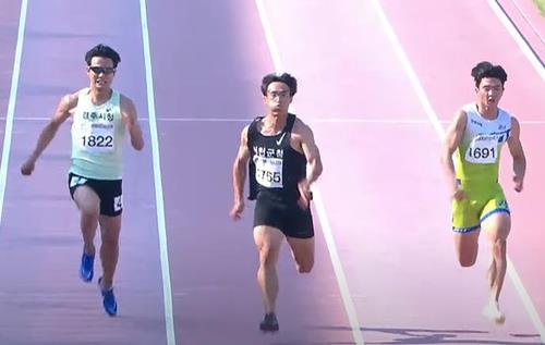 주지명 10초19로 실업육상 100ｍ 우승…한국 4번째 10초1대 진입