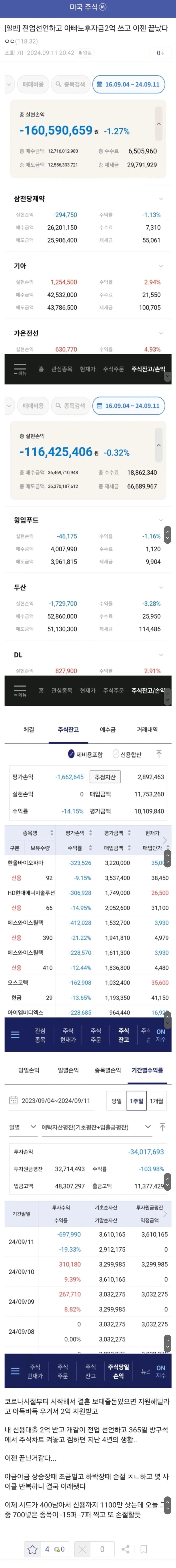 전업 선언하고 아빠 노후자금 2억 쓰고 이젠 끝났다.j…