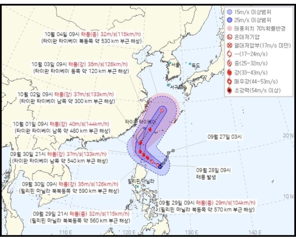 태풍 '끄라톤' 북상