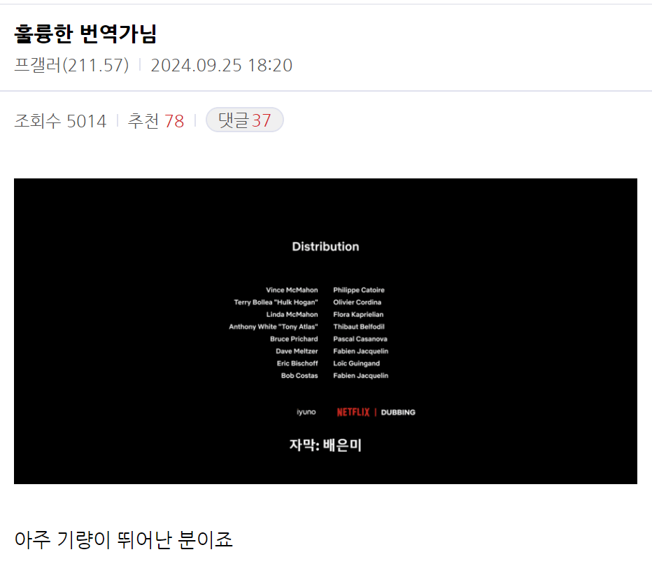 넷플릭스 신작 역대급 번역