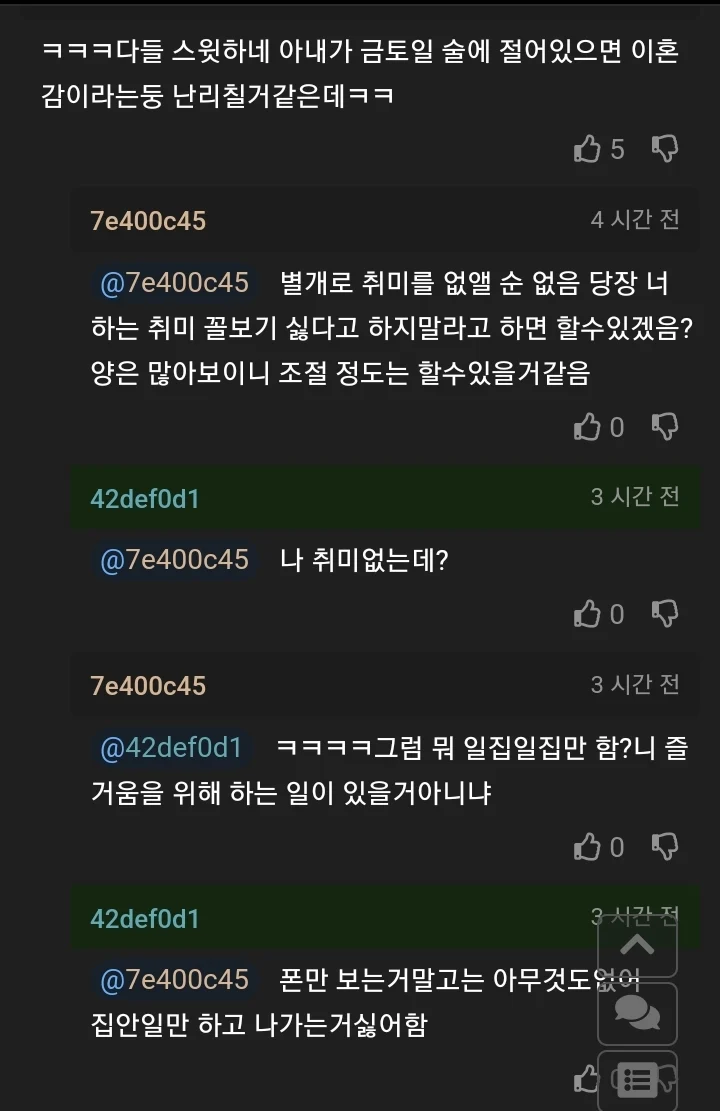 남편이 방구석에서 혼술해서 화가난 여자