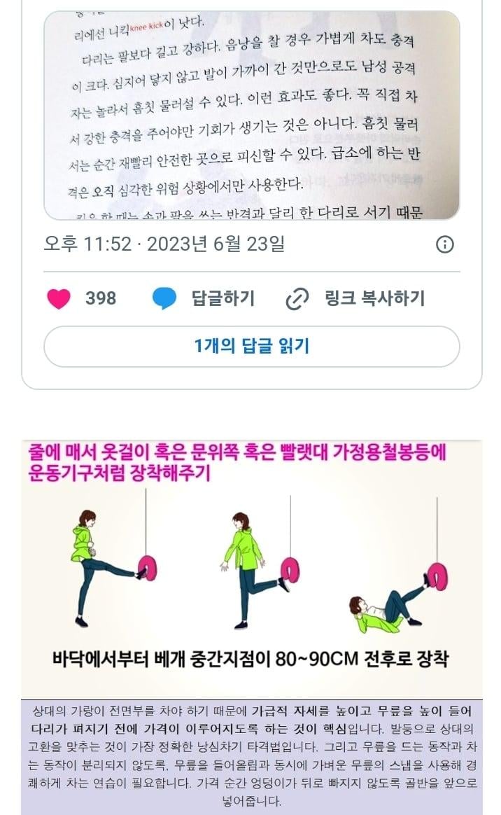 낭심 차기를 연습중인 여초(소문 나길 바라는 중)