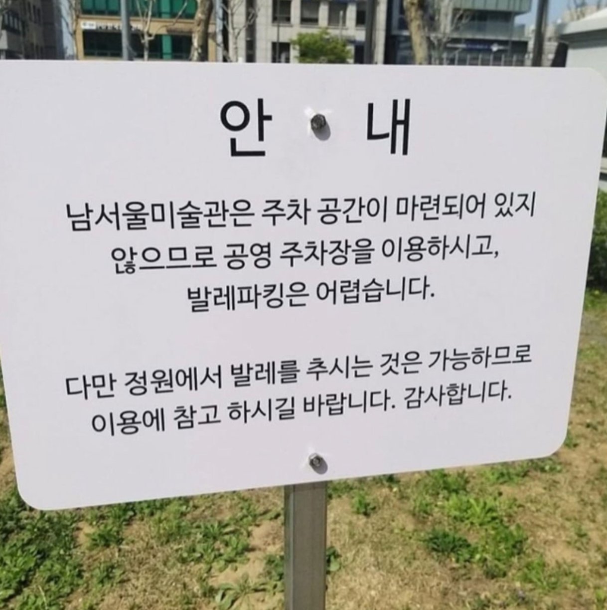 남서울 미술관에서 허용하는 것