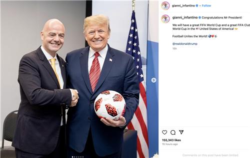 [트럼프 재집권] FIFA 회장 축하 메시지…