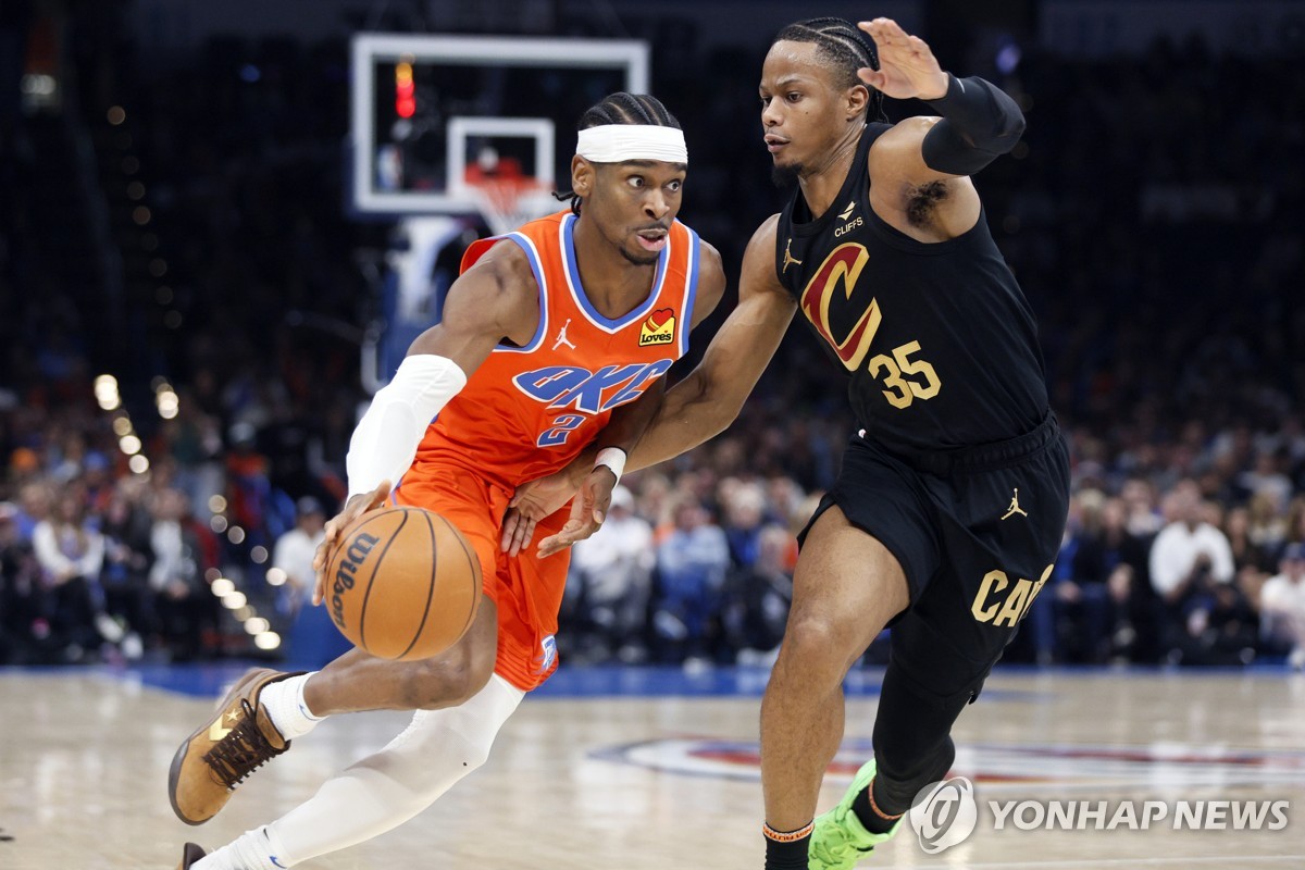 오클라호마시티, NBA 동·서부 선두 맞대결서 클리블랜드 완파