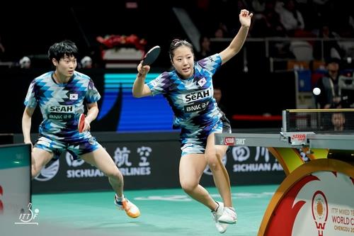 탁구 조대성-신유빈, WTT 스타 컨텐더 도하 혼복 8강 진출
