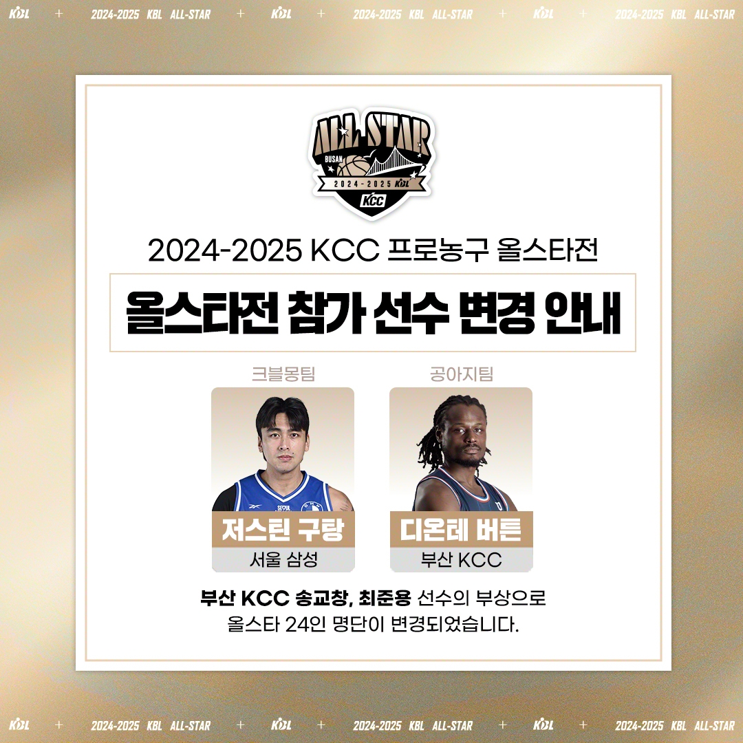 최준용·송교창, 프로농구 올스타전 불참…버튼·구탕으로 교체