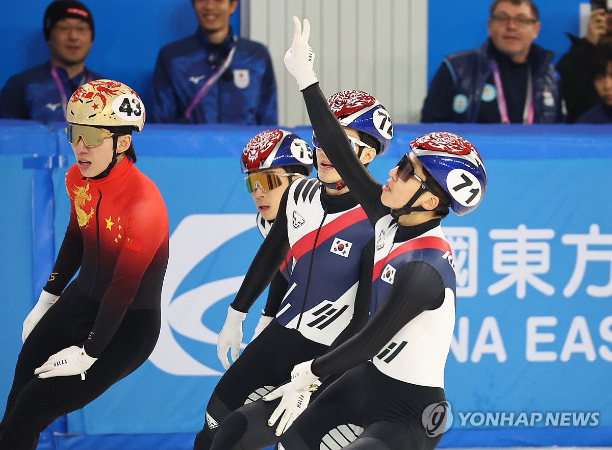쇼트트랙 박지원, 하얼빈 AG 남자 1,500ｍ 우승…장성우 동메달