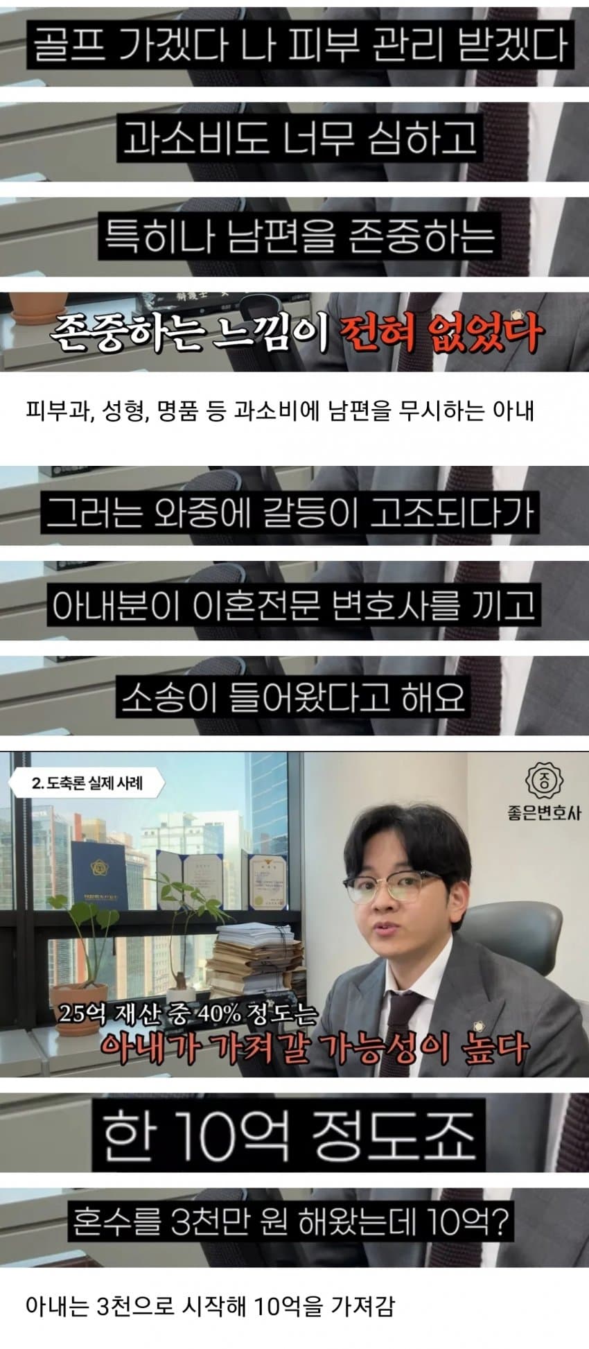 이혼 변호사가 말해주는 실제 도축론 사례
