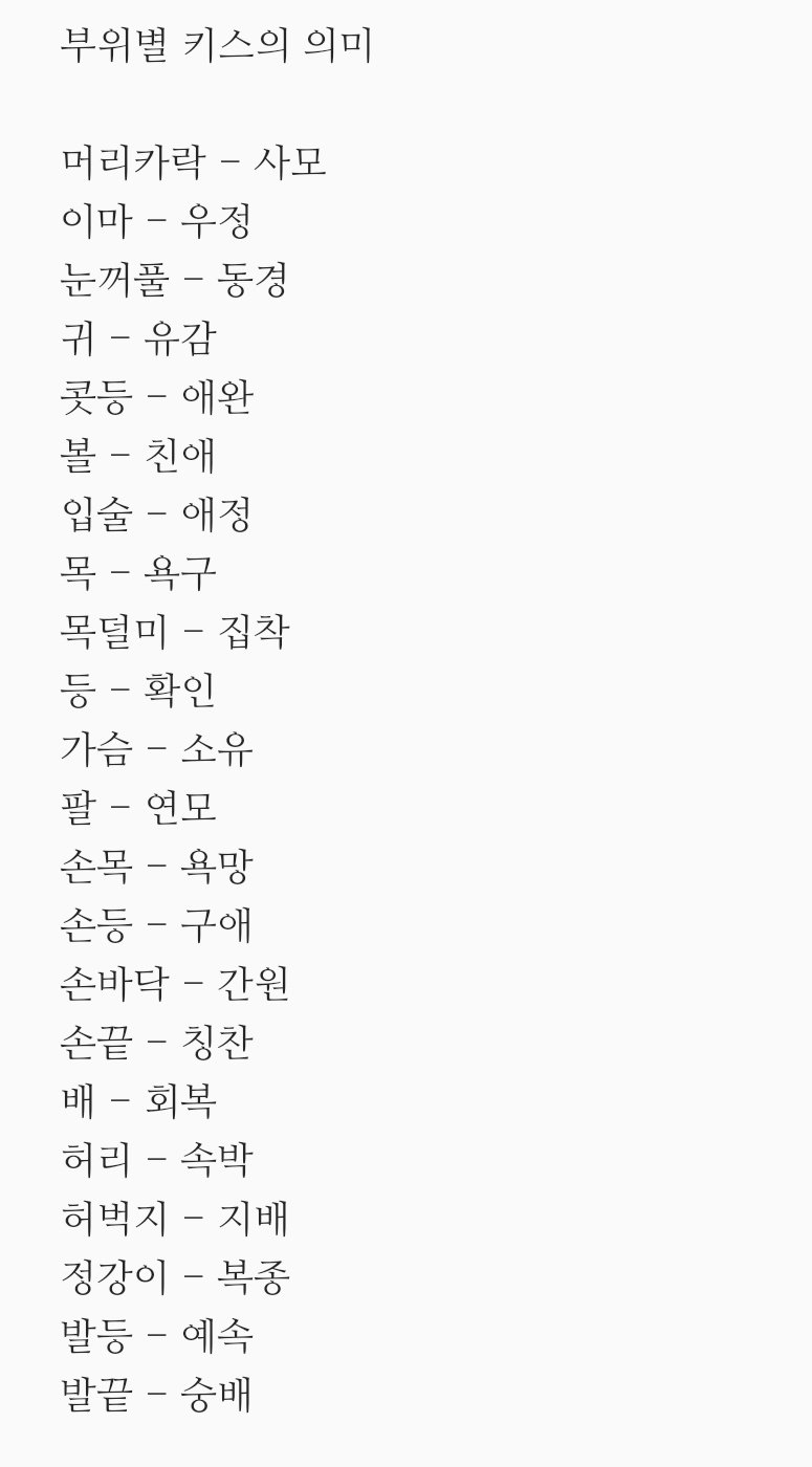 부위별 키스의 의미 jpg