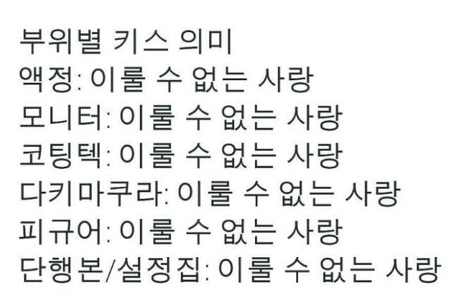 부위별 키스의 의미 jpg