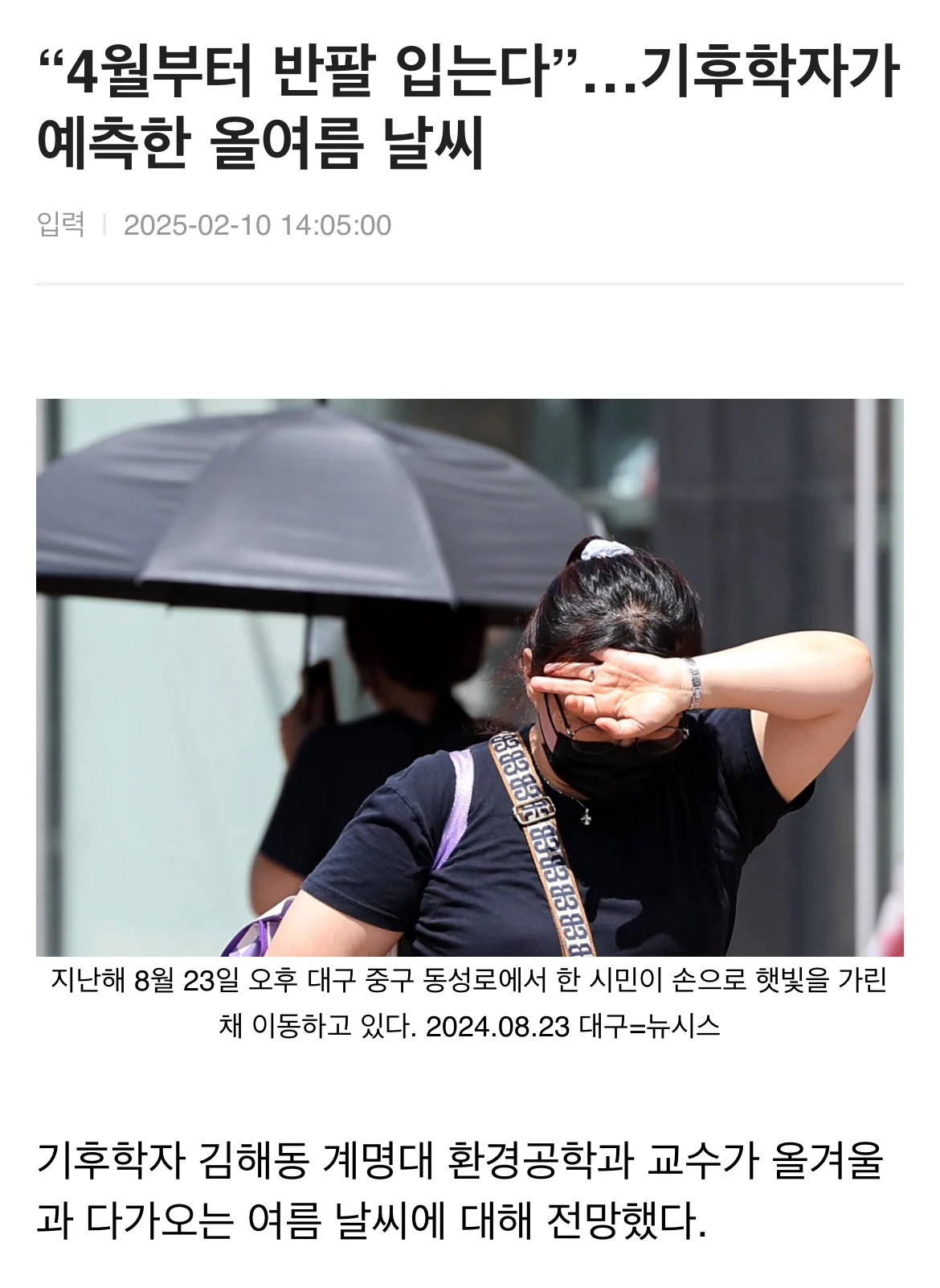 2025년 여름 예측