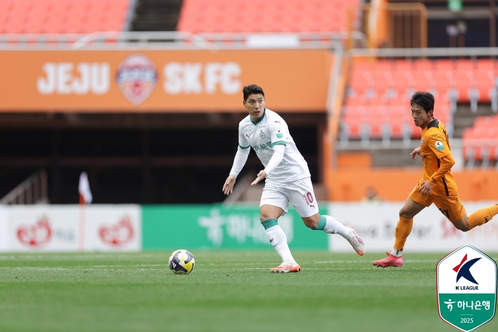 K리그1 선두 대전, 제주 3-1로 꺾고 3연승…정재희 결승골