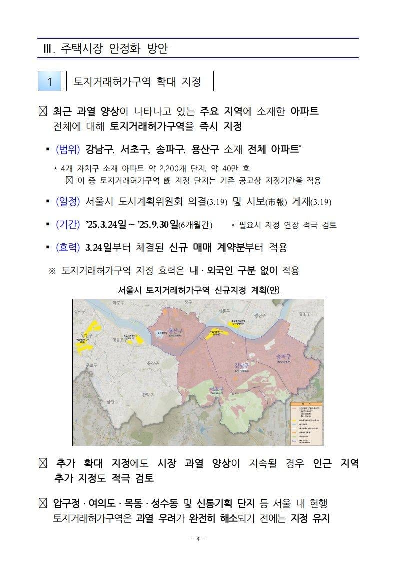 강남 3구 용산 토허제 재지정