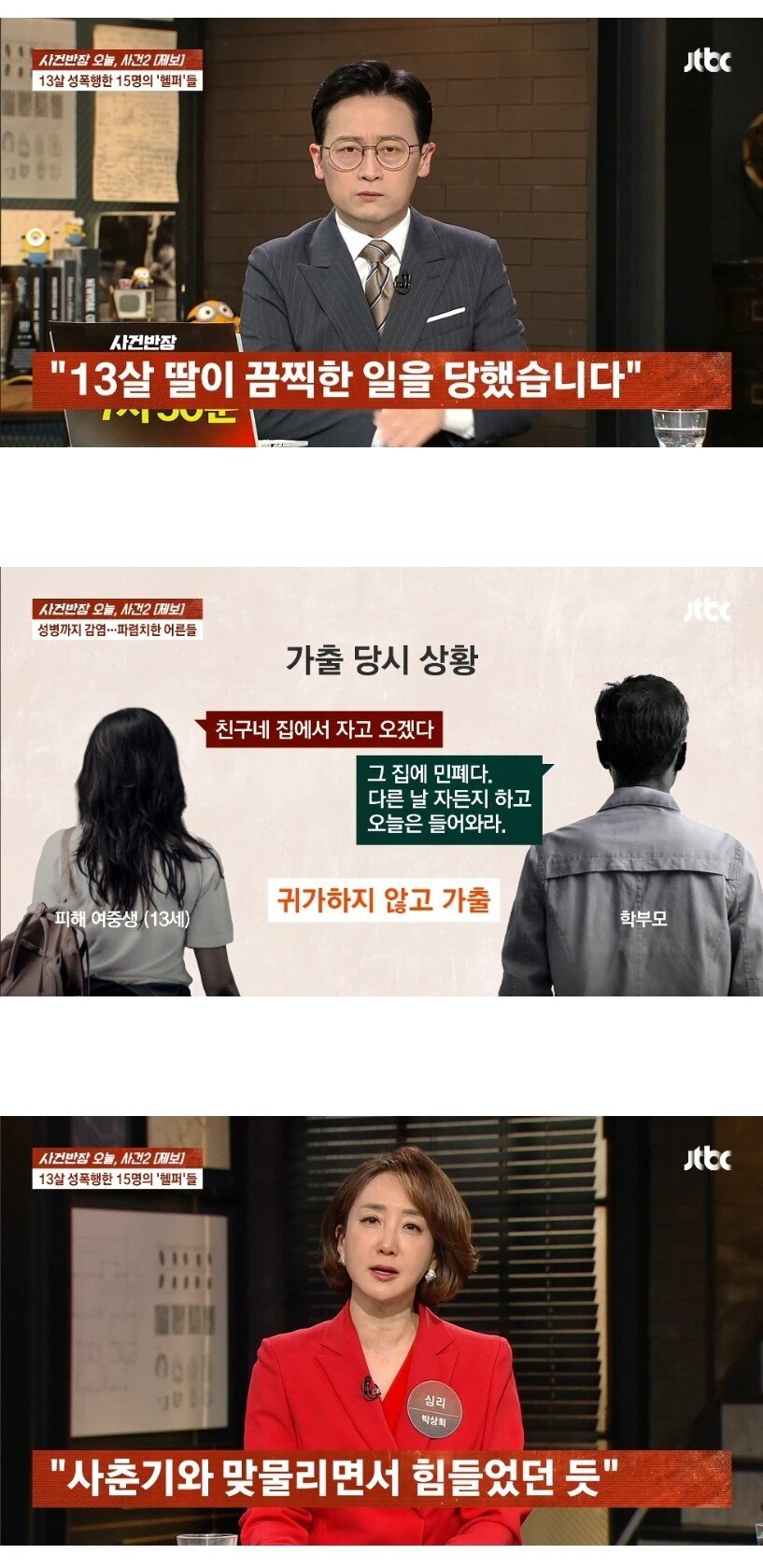 13살 가출 여중생을 성폭행 한 15명