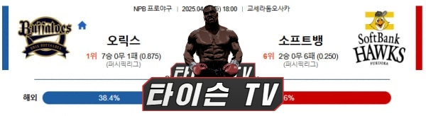 4월 8일 [NPB] 일본 프로야구 해외야구 스포츠분석