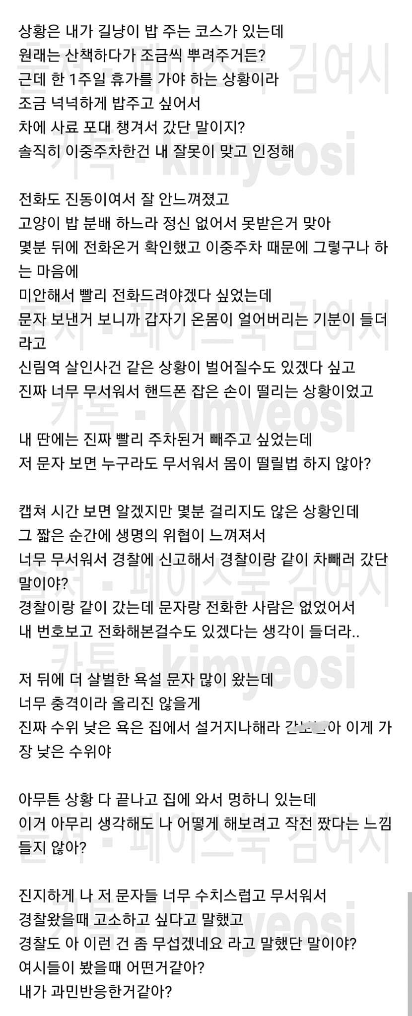 이중주차 해놓고 오히려 고소 한다는 여시