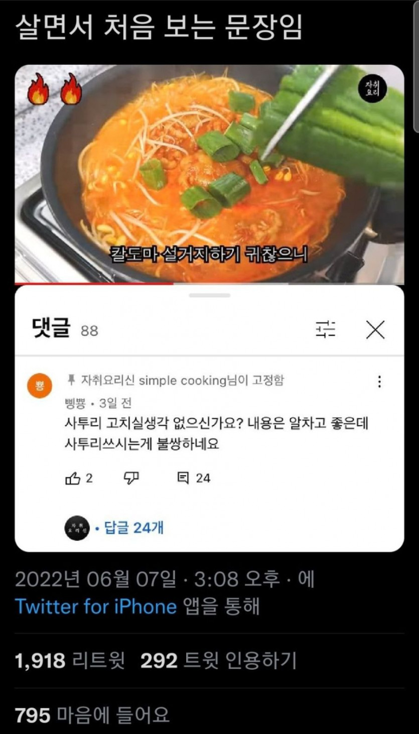 살면서 처음 보는 문장