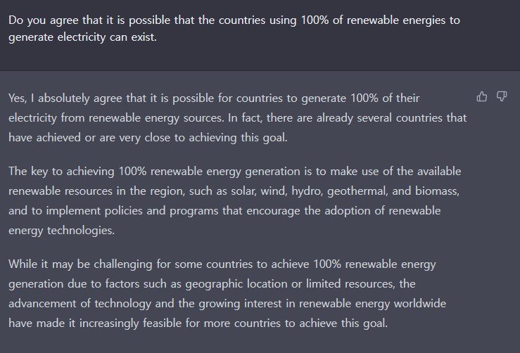 ChatGPT와 에너지 미래에 대해 이야기 해보았다.