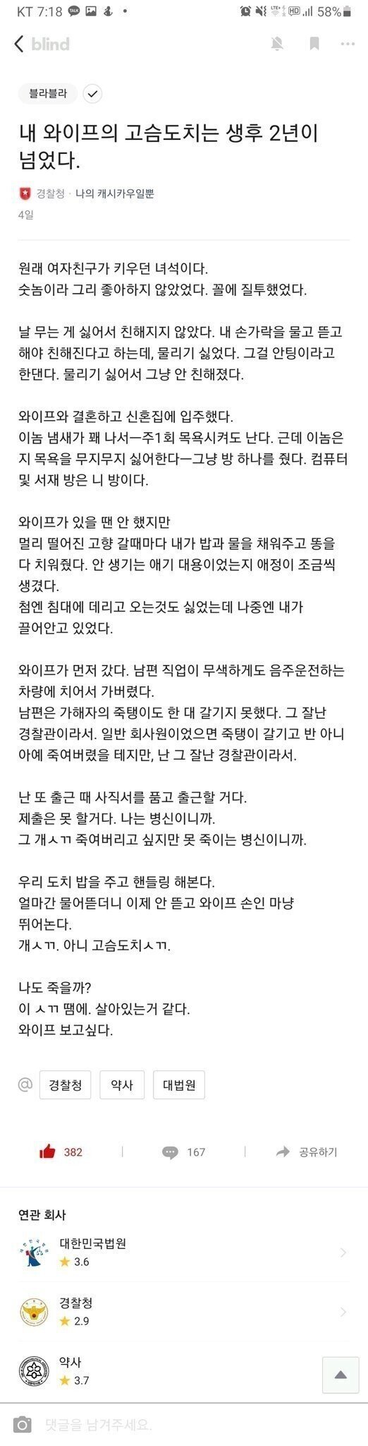 내 와이프의 고슴도치는 생후 2년이 넘었다