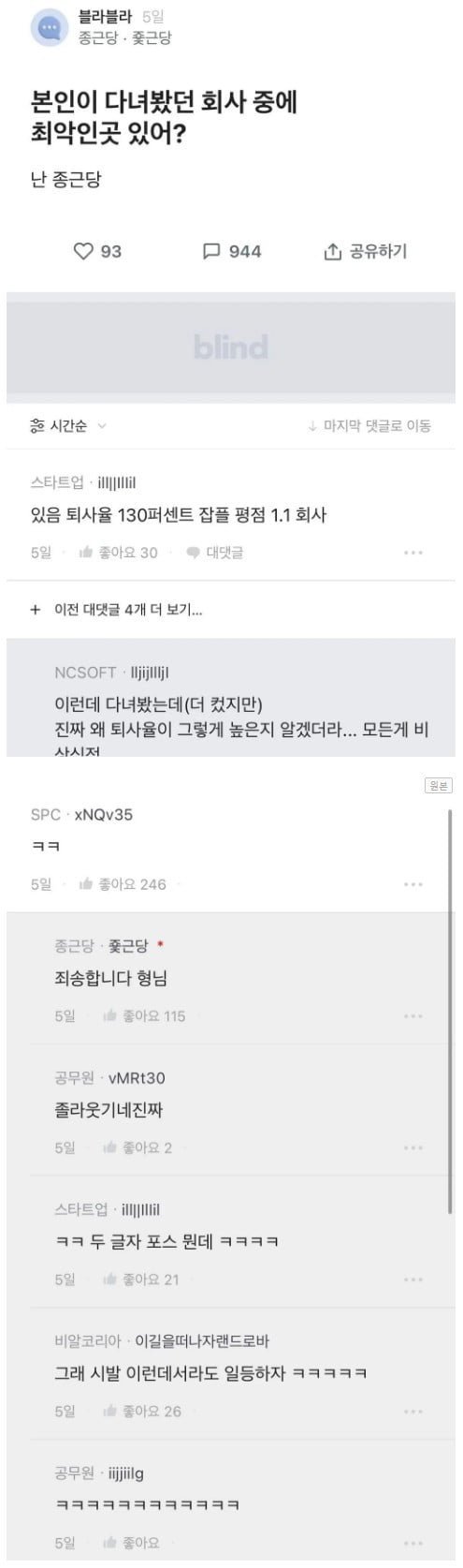 블라에서 1위 먹은 기업 (유머)