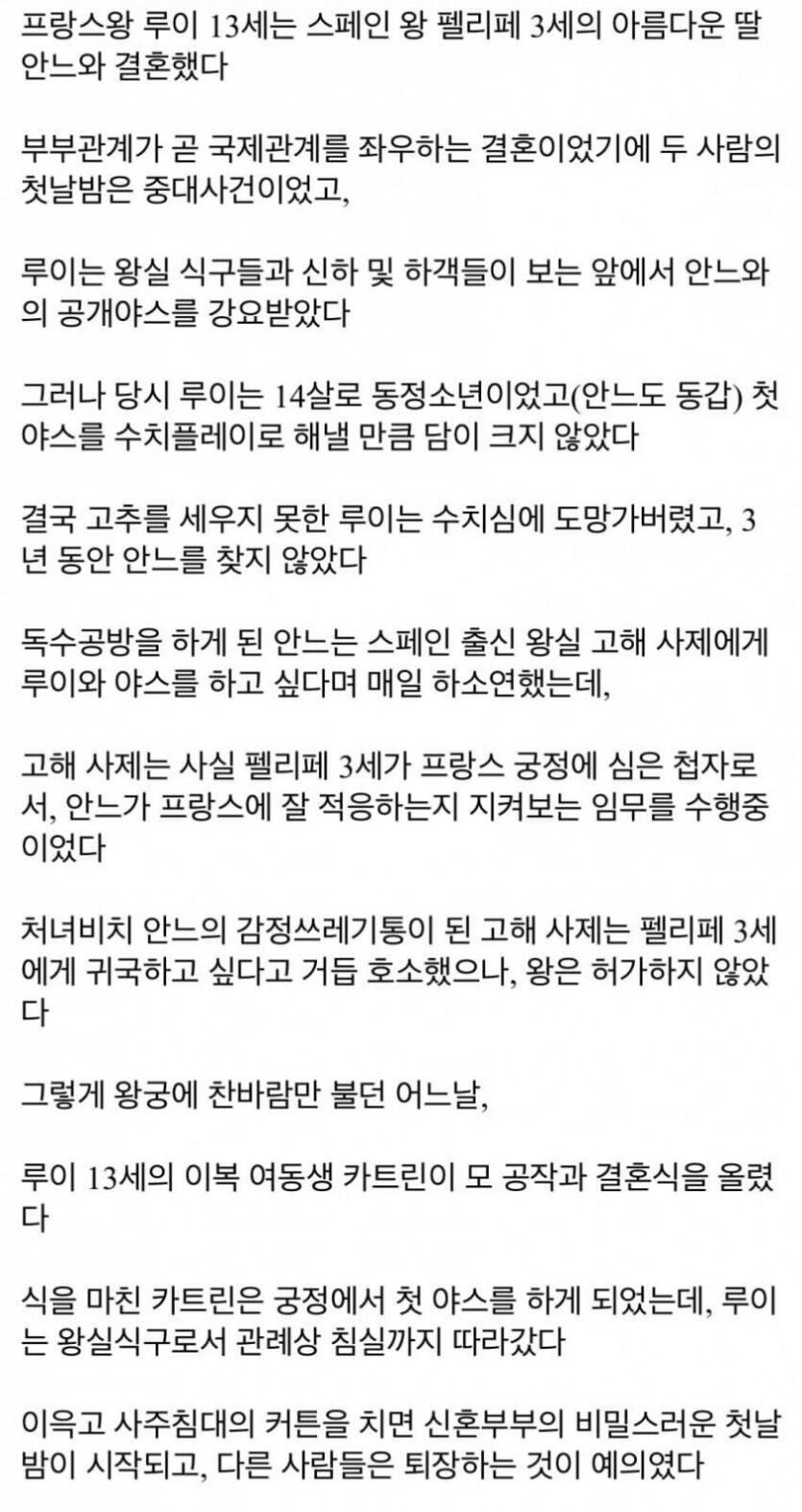 루이 13세의 성기능 장애를 치료한 이복 여동생