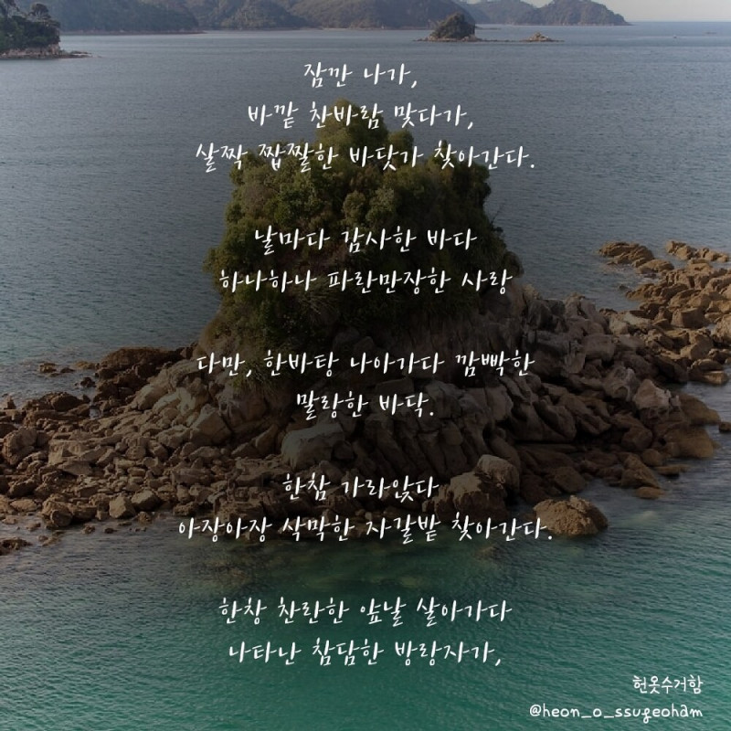 모음을 하나만 사용해서 쓰는 글