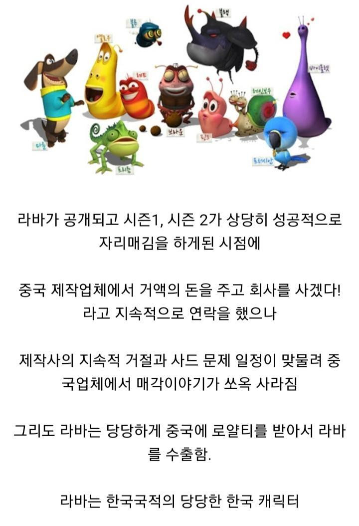 중국 자본을 거부한 한국 캐릭터