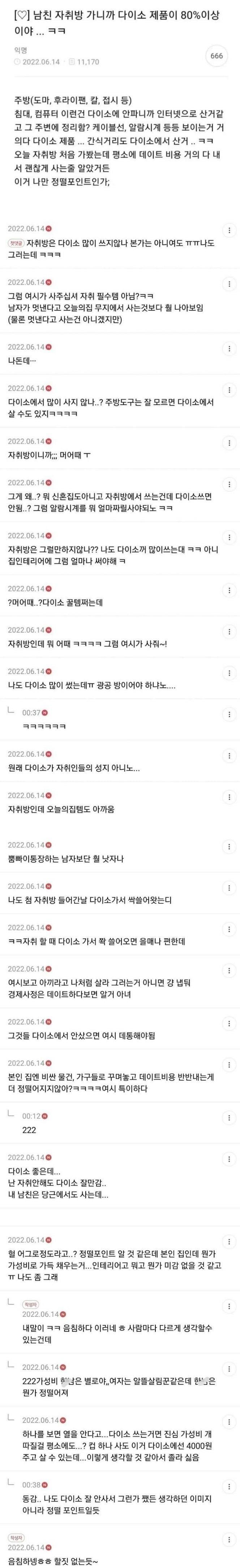 여자가 남친 자취방갔다가 정 떨어진 이유