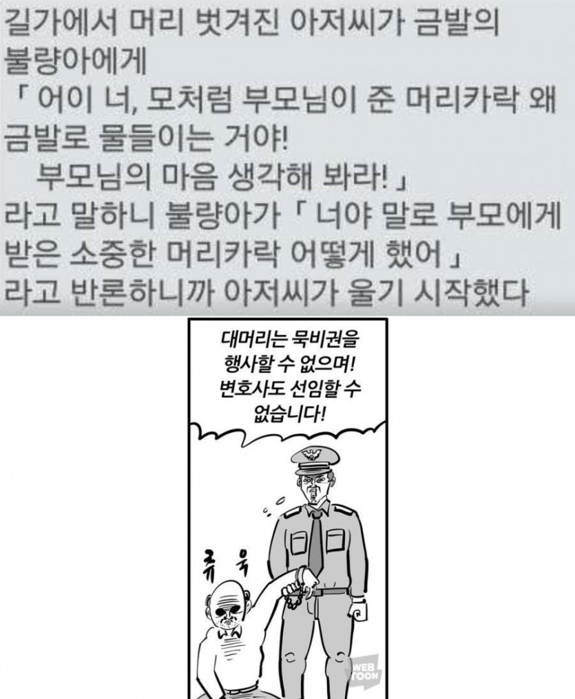 부모님이 준 머리카락 왜 물들이는 거야？