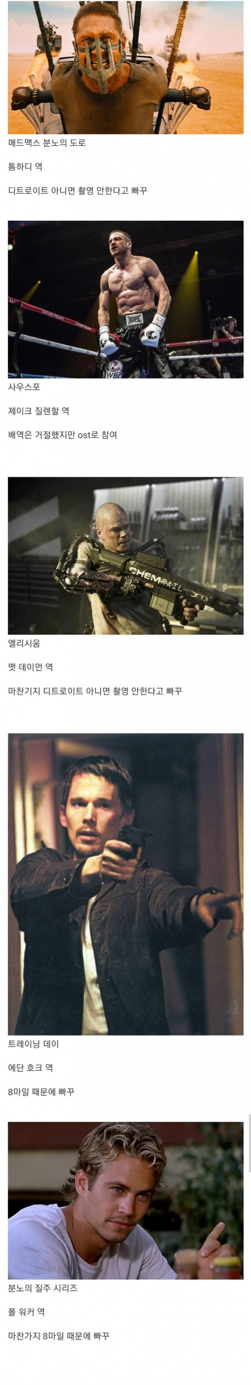 에미넴이 거절한 영화들