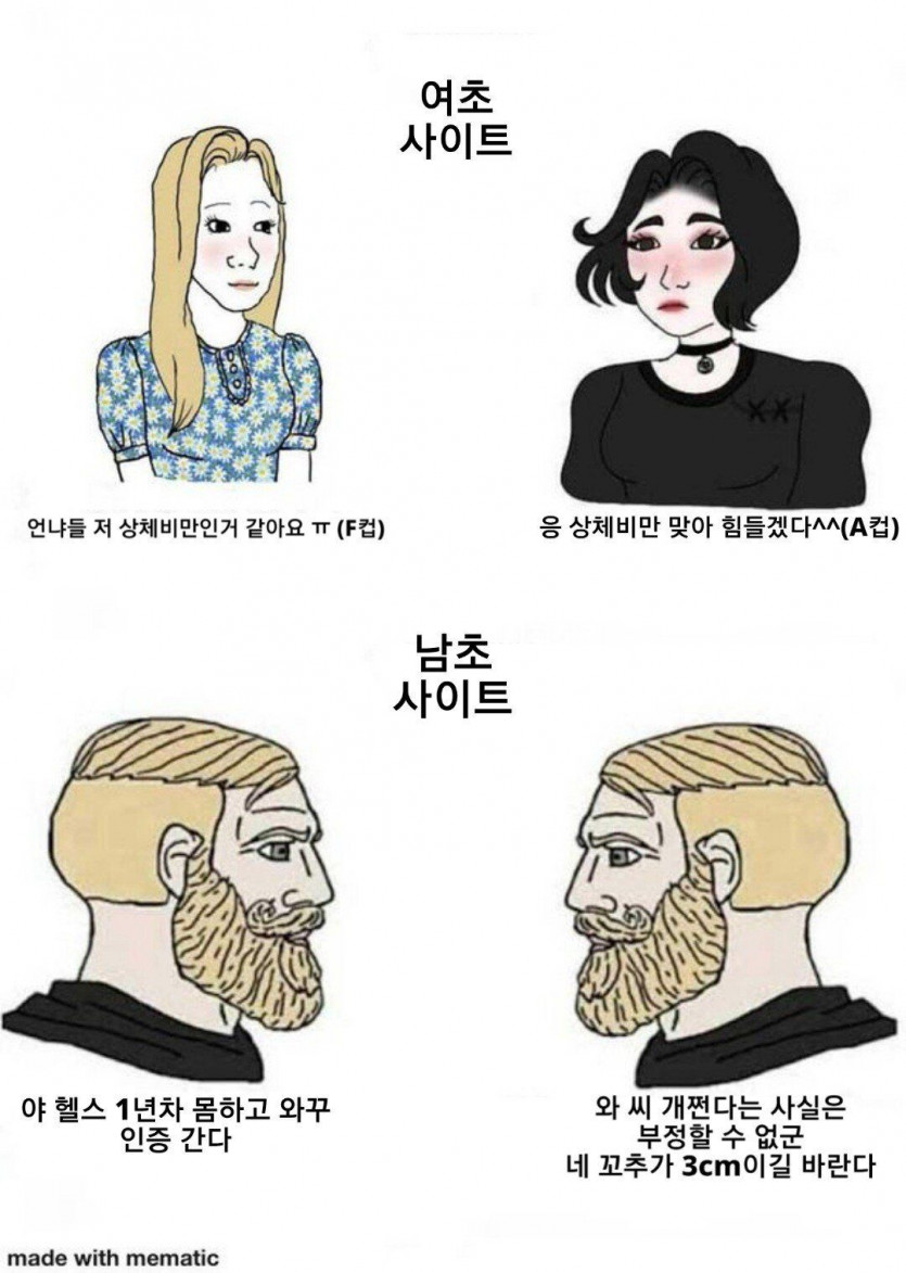 여초 기만자 vs 남초 기만자