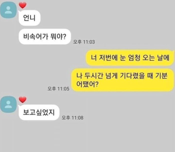 언니 비속어가 뭐야?