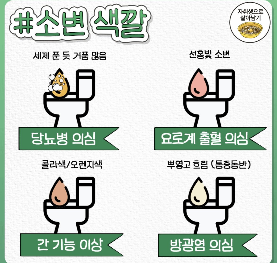 소변 색깔로 알수있는 증상