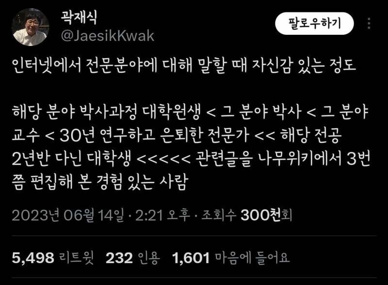 인터넷에서 전문분야에 대해 말할 때 자신감 정도.jpg