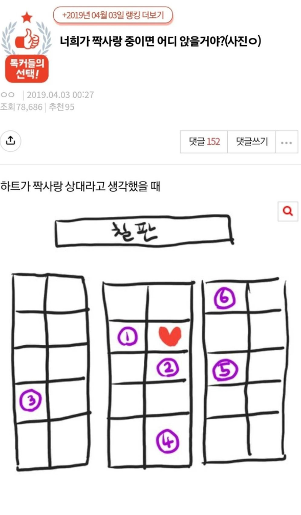 반에 짝사랑하는 애 있으면 어디 앉고싶어?.JPG
