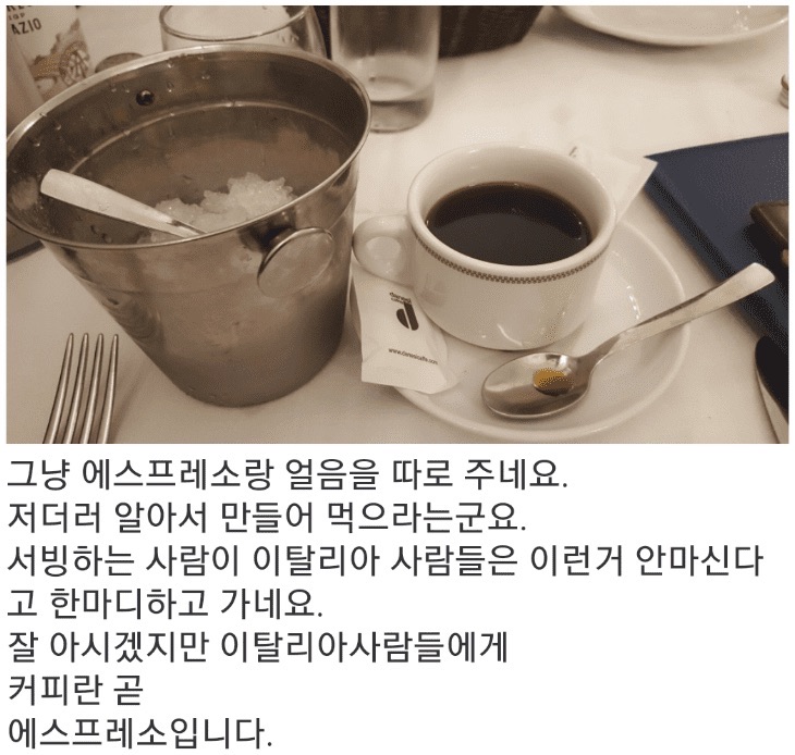 이탈리아식 아이스 아메리카노