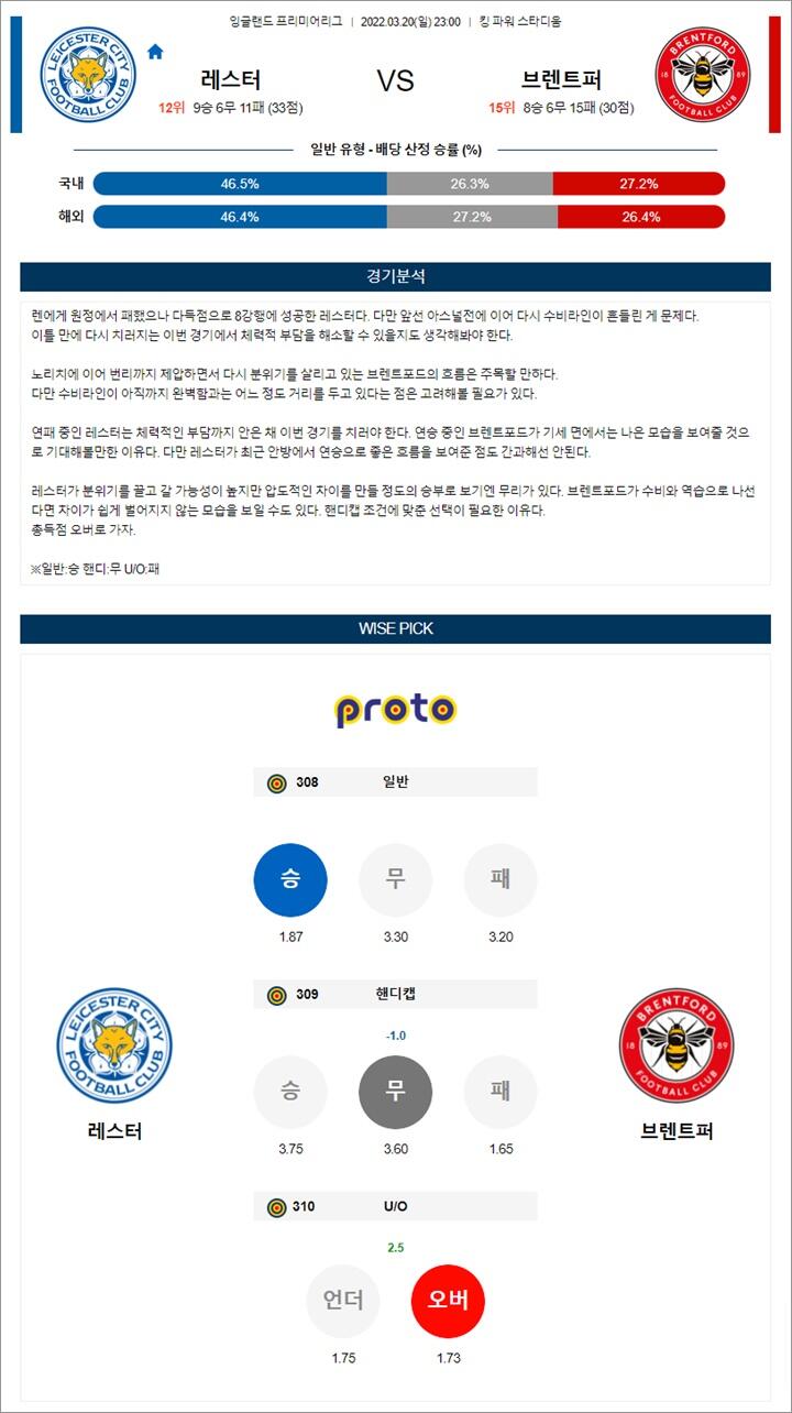 3월 20-21일 EPL 2경기 분석