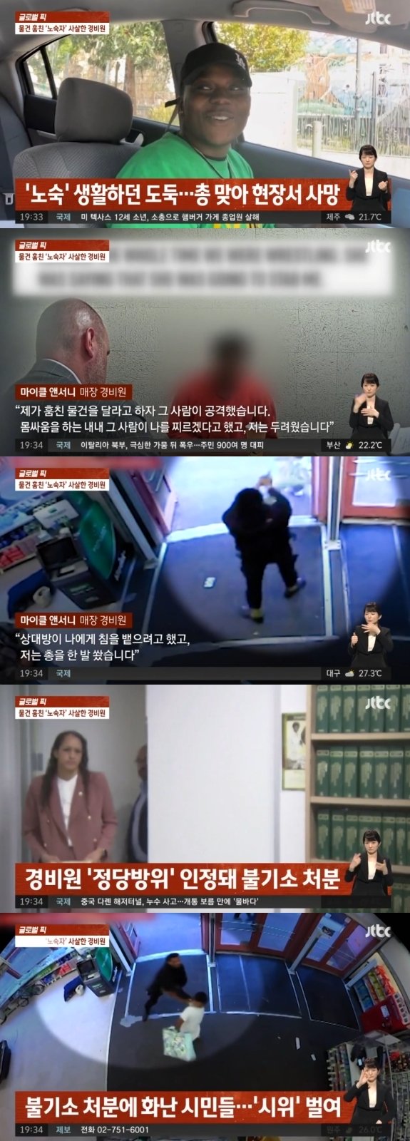 마트서 '14달러' 물건 훔친 길거리 노숙자에 총 쏜 경비원 .gif
